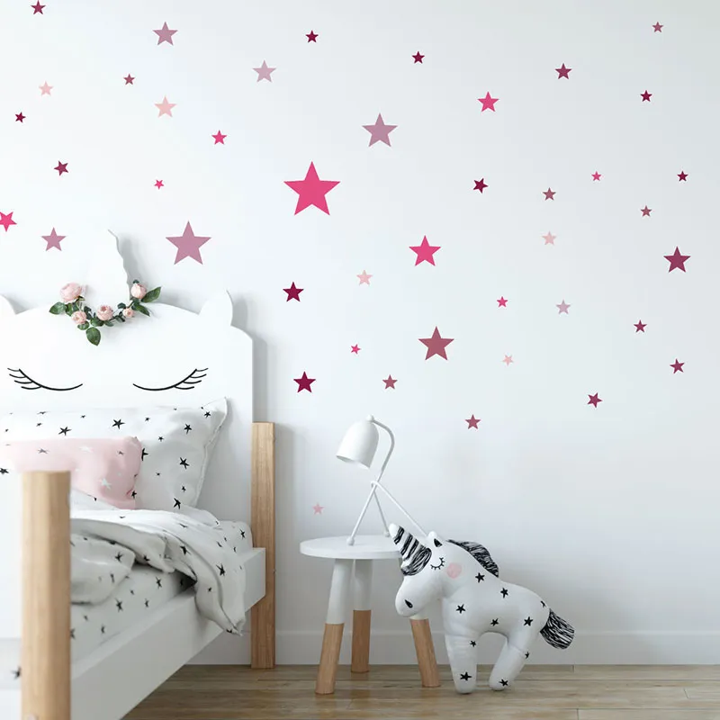 Stickers - 50 Étoiles Rose-2