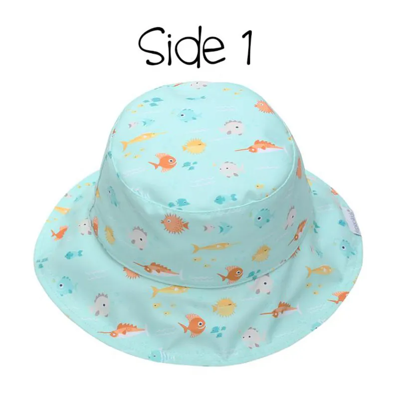 Chapeau réversible Coton UPF 50+ Poisson/Méduse-1