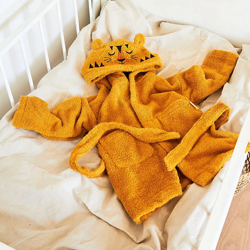 Peignoir de bain Coton BIO Tigre Jaune - 12m+-1