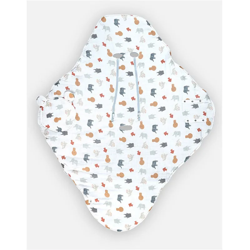Couverture Jungle Mousseline Bio M&M Blanc - 64x3x45cm-2