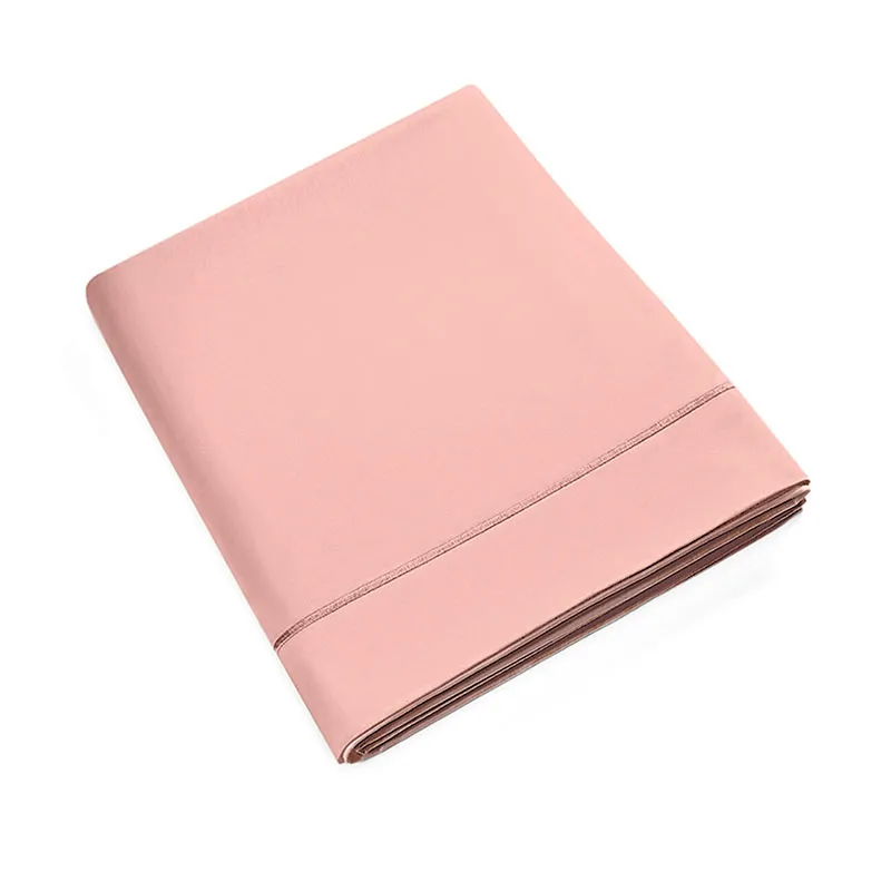 Drap plat Percale de coton Rose poudré-0