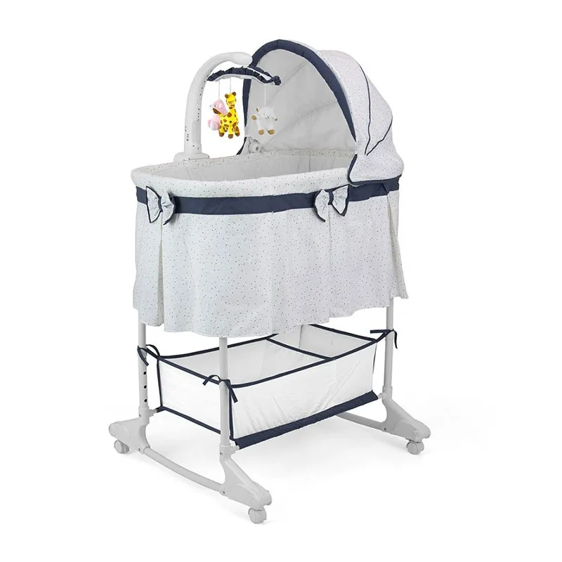 Berceau 4en1 avec télécommande Sweet Melody Blanc/Gris - 0m+-0
