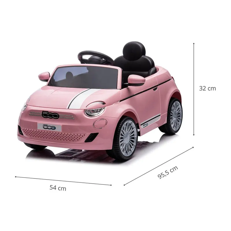 Voiture à batterie Fiat 500e Rose - 36m+-12