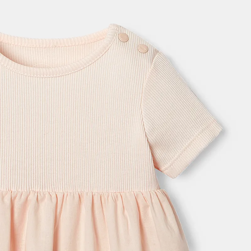 Robe MC + Bloomer Coton BIO Fille - Rose poudre-2