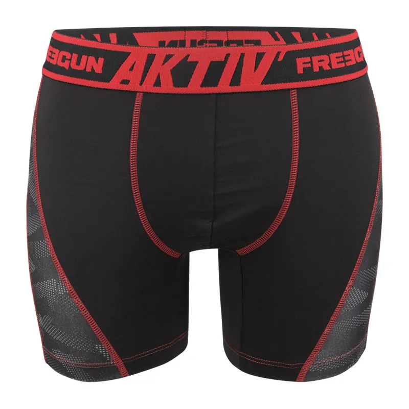 4 Boxers Homme Aktiv surpiqûres colorées - Noir-5