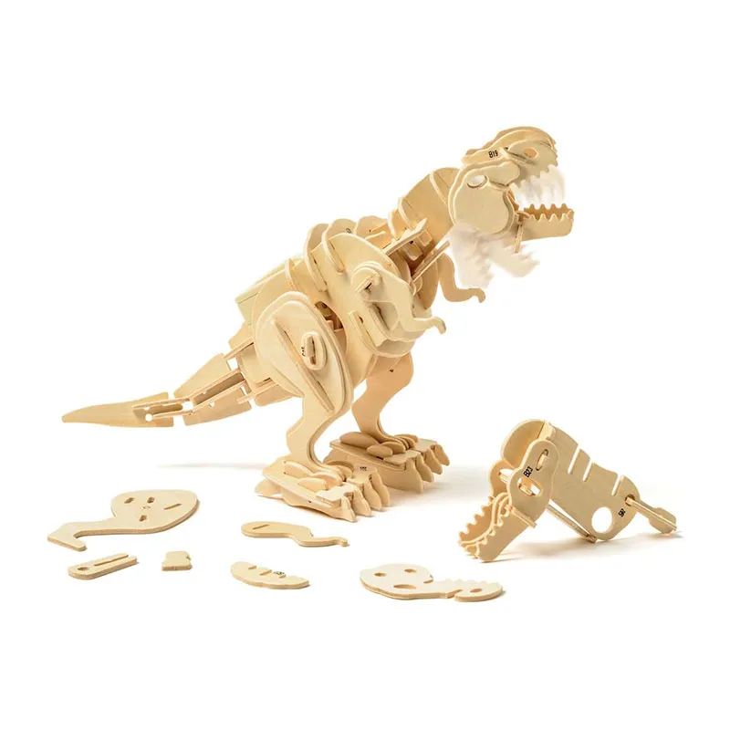 Puzzle 3D animé en bois T-Rex - 8+-0