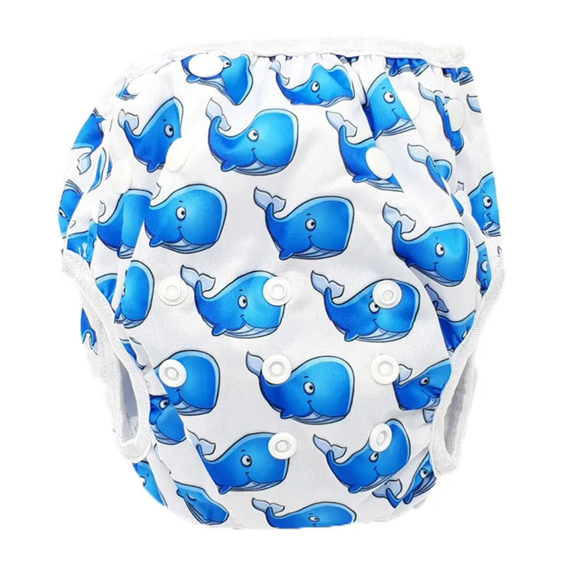 Couche maillot de bain évolutive Baleine Blanc - 4-15 kg-0