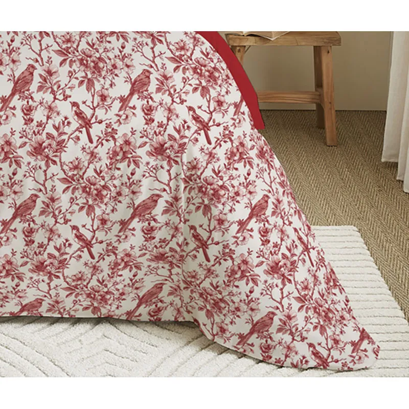 Parure 6pcs Coton Bérangère Rouge-3