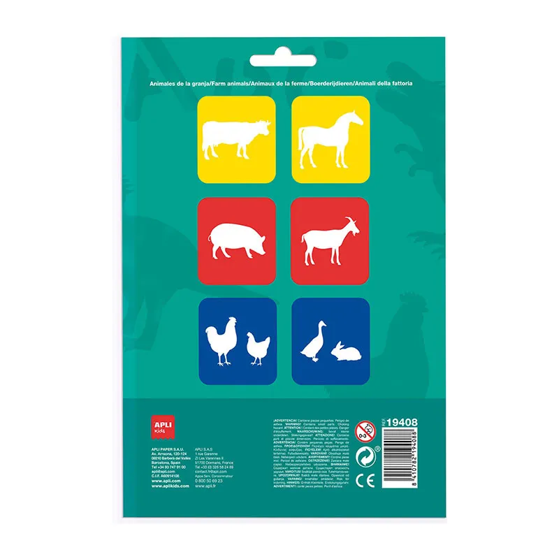 6 Pochoirs Animaux de la ferme - 36m+-1