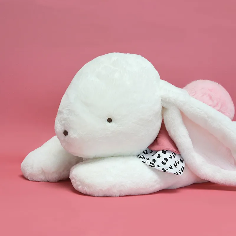 Peluche Lapin Happy Blush Blanc - 80cm-2