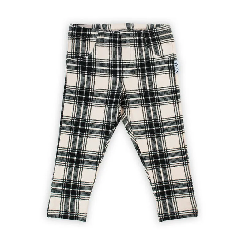 Legging Carreaux Tricot - Noir/Beige-0