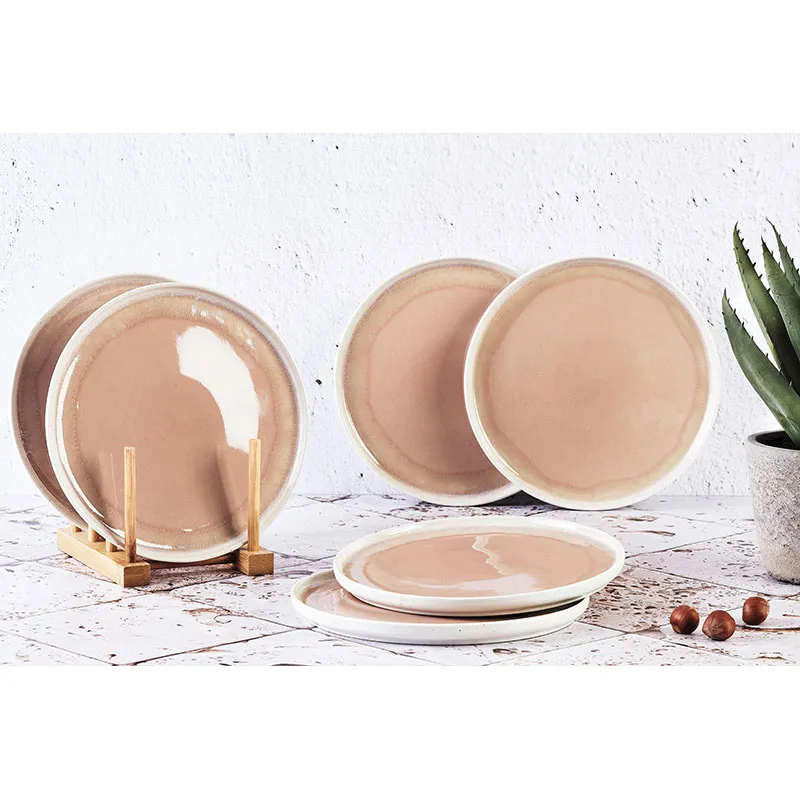 6 Assiettes Oxygen Rose poudré-5