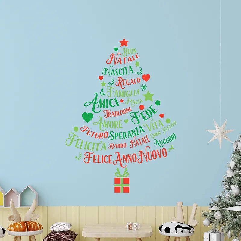 Stickers - Sapin & Ecritures italiennes-1