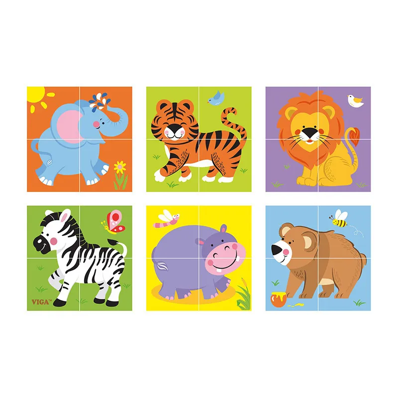 Puzzle cube Animaux sauvages 4pcs - 24m+-0