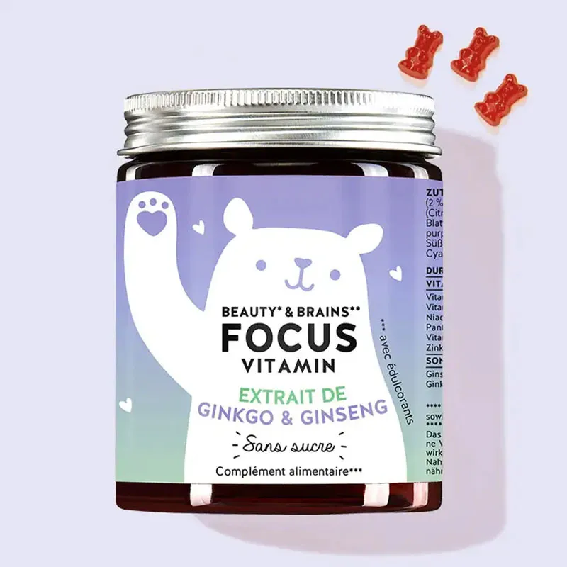 Beauty & Brains Focus Vitamin Augmenter la concentration - 60 Gummies-0