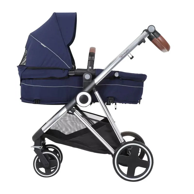 Trio Poussette transformable + Coque Gr.0+ Halime Bleu/Silver - 0m+-5