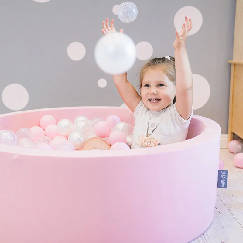 Piscine balles rond Rose/Perle + 200b. - 90x30cm-2