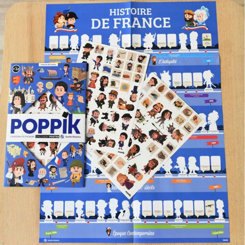 Poster + 72 stickers Quelle histoire France - 7+-0