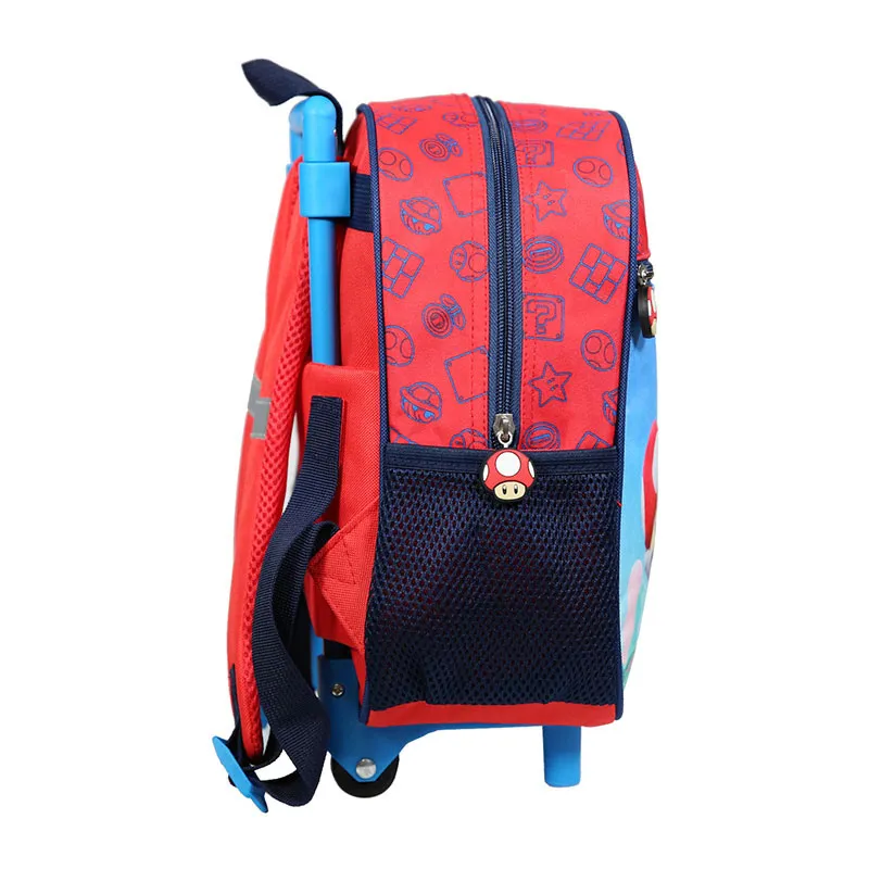 Sac à dos à roulettes maternelle Super Mario Multicolore - 25x28cm-6