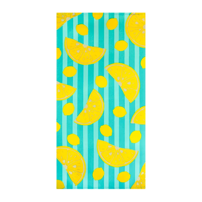 Serviette de plage Pop-Citron Bleu - 75x150cm-0