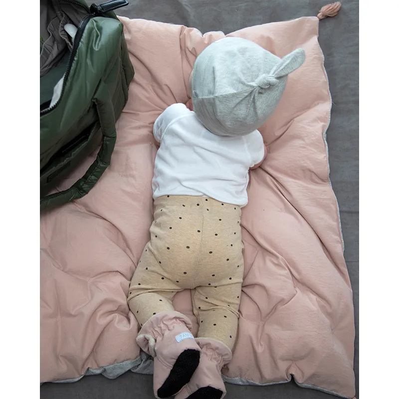 2 Bonnets Top Knot Hat Light Grey/Dark Grey - 0m+-11