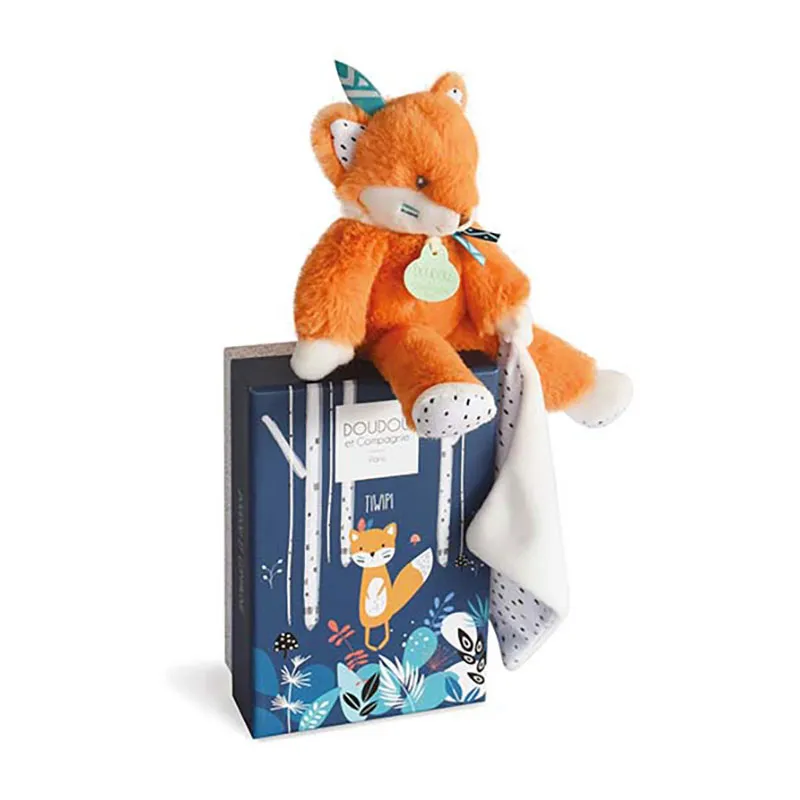 Doudou Tiwipi Renard avec mouchoir - 21cm-0