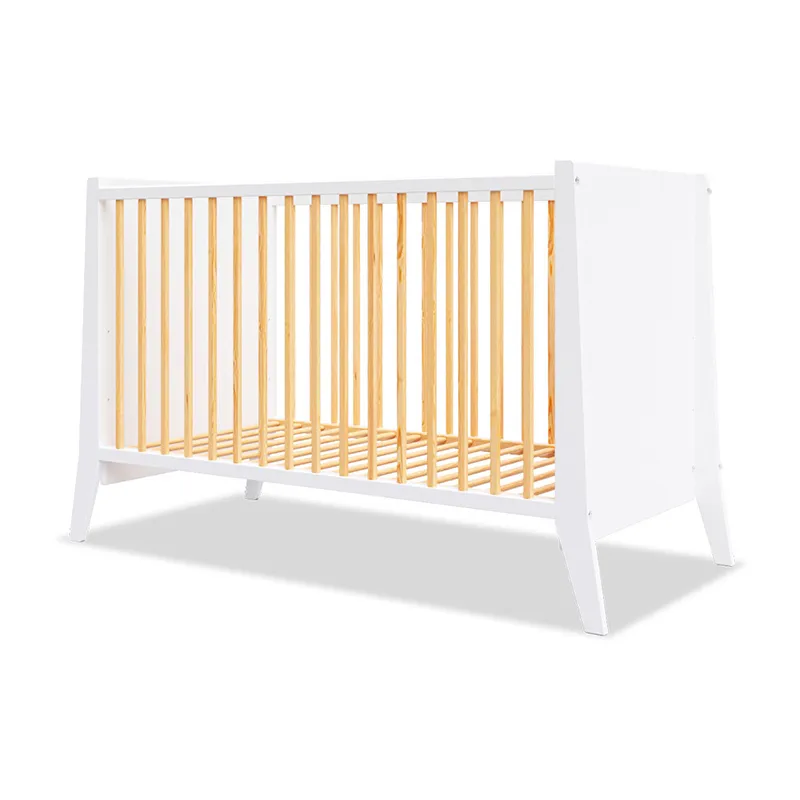 Lit Bébé évolutif Timeo Bois/Blanc - 60x120cm-1