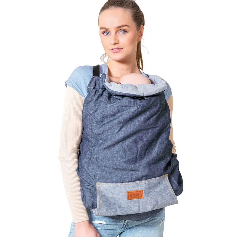 Couverture pour porte bébé - Denim Brut/Gris-0