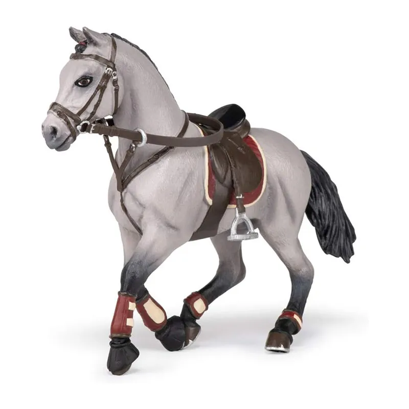 Cheval de concours et sa cavalière - 16x19cm-1