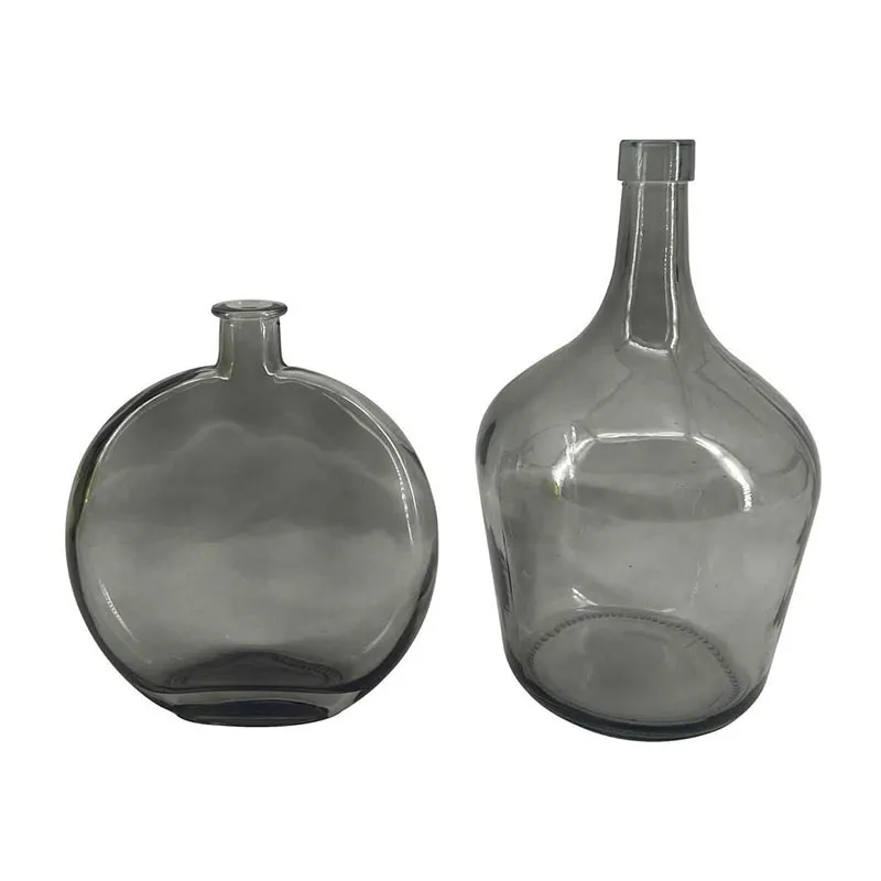 2 Vases bonbonne Gris - 15x25.5x15cm-1