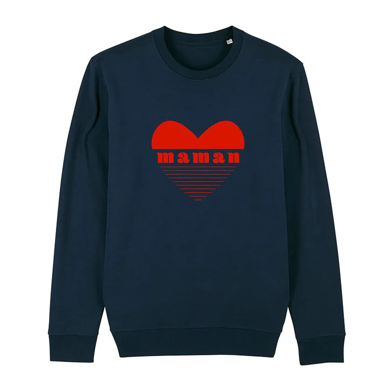 Sweat Femme Maman coeur rouge - Navy-0