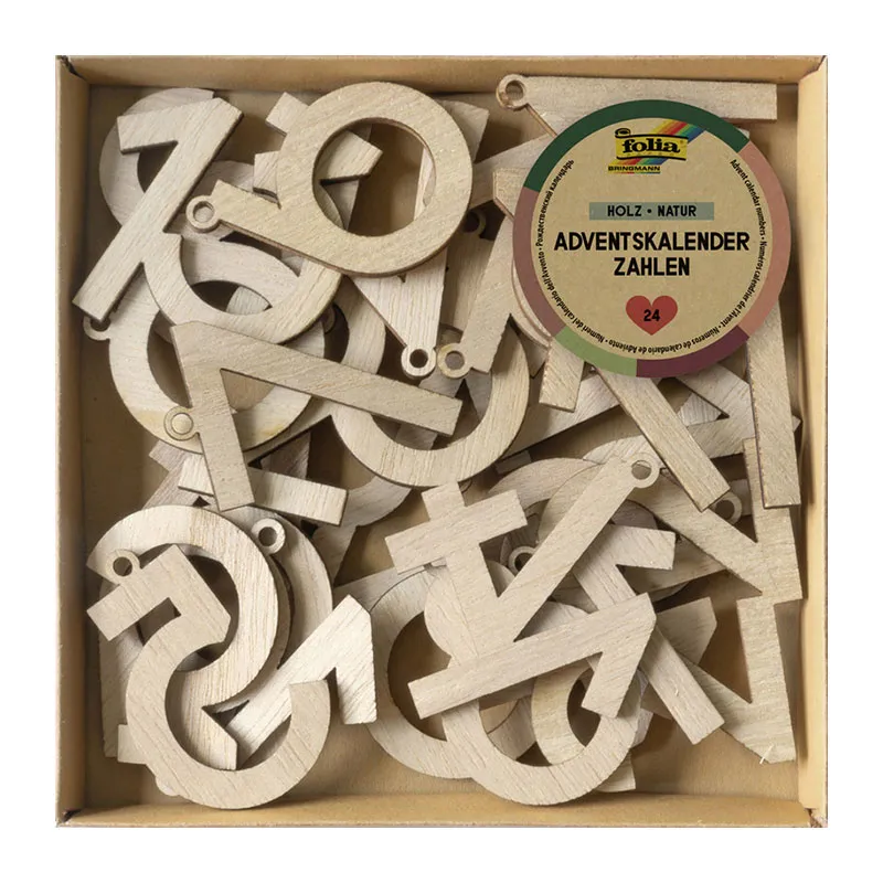 Calendrier de l'avent Chiffres en bois - 24pcs-1