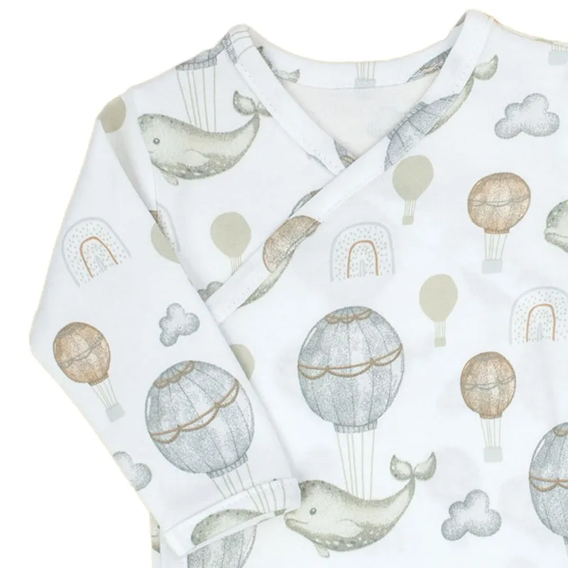 Body ML ouv.Kimono Baleine - Blanc/Gris-1