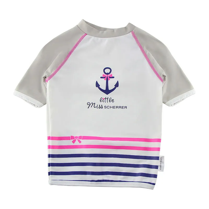T-shirt MC Anti-UV Fuchsia/Blanc - Miss Scherrer-1