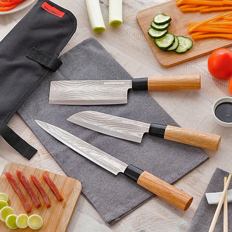 Couteaux de cuisine Japonais Damas - 3pcs-5