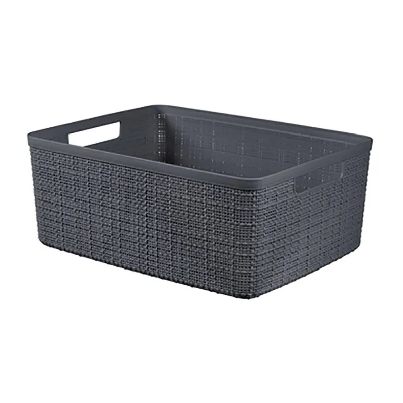 Panier rectangulaire Jute Anthracite - 12L-0
