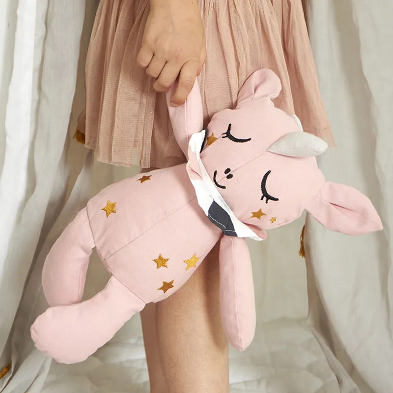 Peluche Coton BIO Licorne Câline - Rose-3