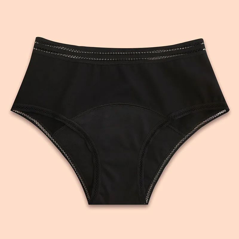 Boxer menstru. Basic + Culotte menstru. taille haute - Noir-10