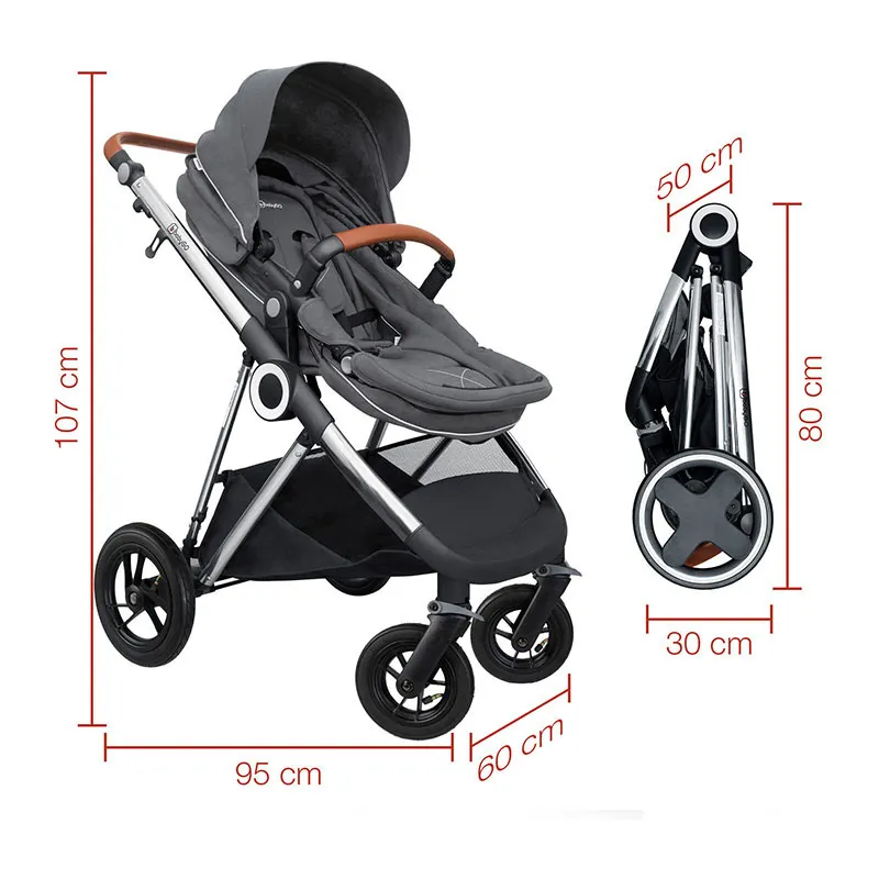 Trio Poussette transformable + Coque Gr.0+ Halime Air Gris/Silver - 0m+-12