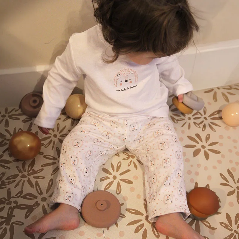 Pyjama ML + Bavoir bandana Hérisson - Blanc-6