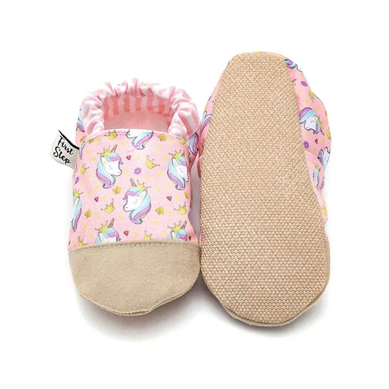 Chaussons antidér. Coton Licorne - Rose-5