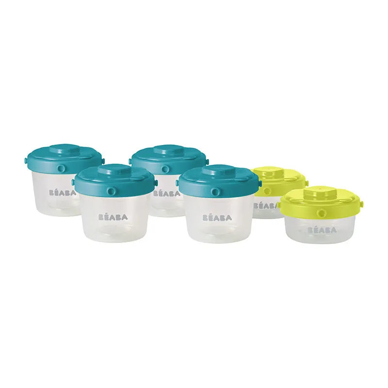 6 Portions Clip 1er âge Bleu/Néon - 60/120ml-0