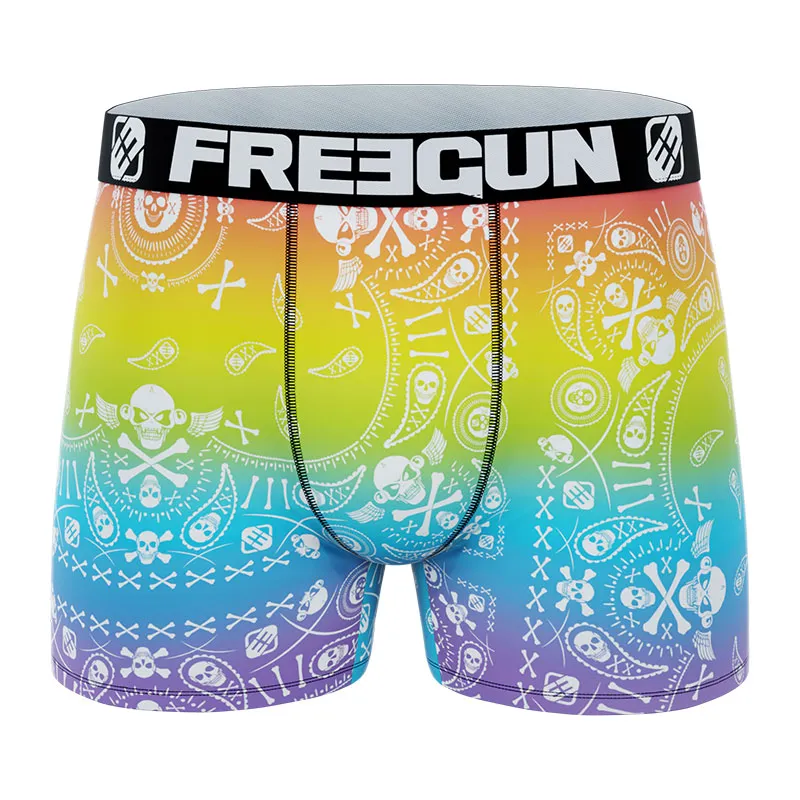 3 Boxers Homme Rainbow - Vert/Jaune/Orange/Bleu/Violet-1