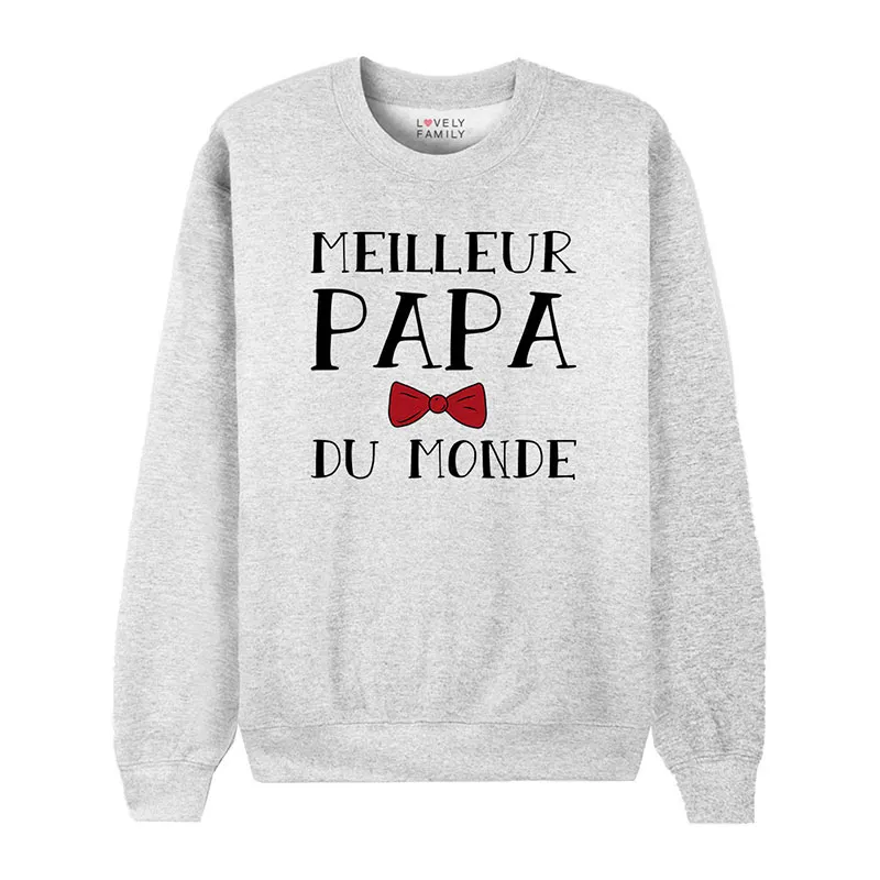 Sweat Homme Meilleur papa du monde - Gris Chiné-0