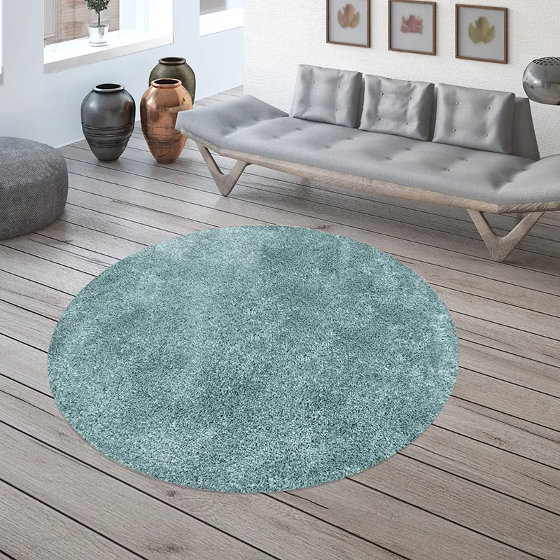 Tapis rond Fluffy Bleu - Plusieurs dim. dispos-0