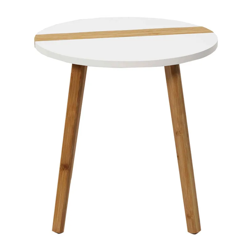 2 Tables gigognes Blanc/Marron - 40/48cm-4