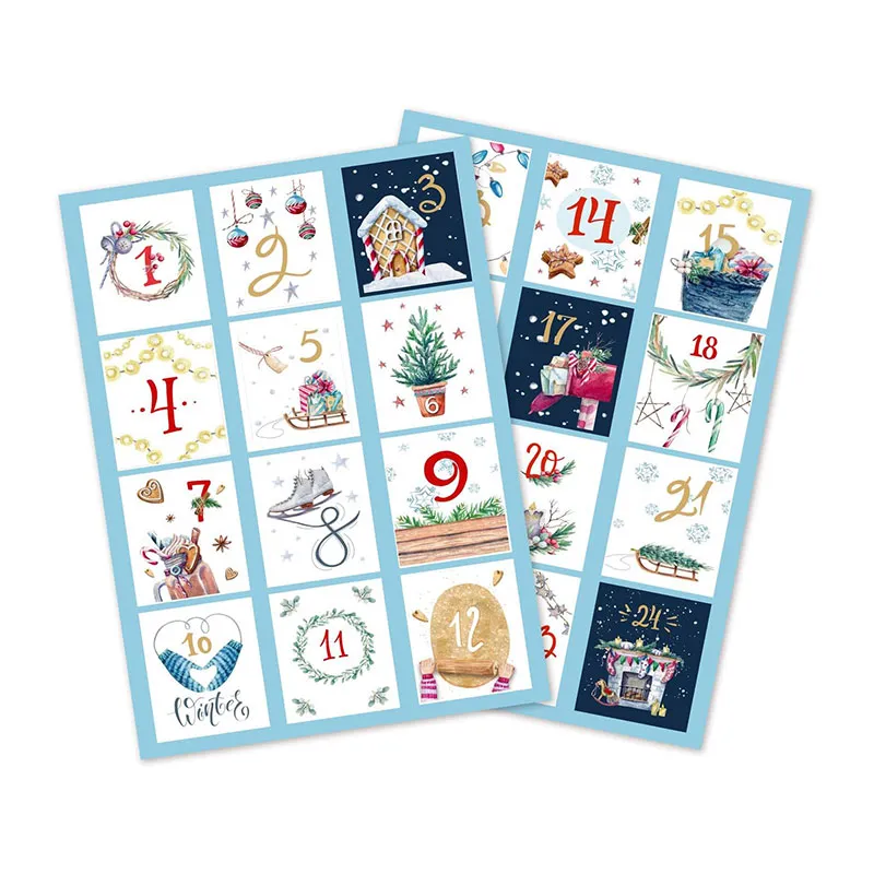 Gommettes & Stickers Noël Calendrier - 72pcs-3