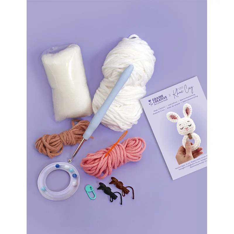 Kit créatif Crochet Hochet Lapin 16cm - 14+-2