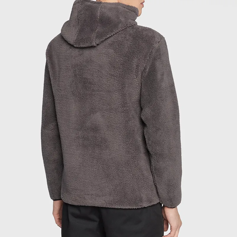 Sweat à capuche Sherpa - Gris foncé-1