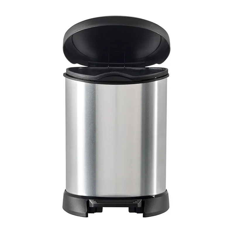 Poubelle à pédale ovale Argent - 5L-1